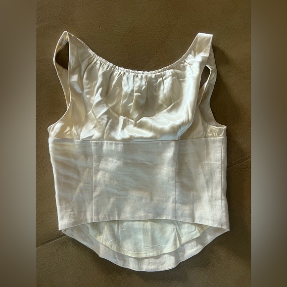Reformation Evy Linen & Silk Corset Top - Picture 8 of 9